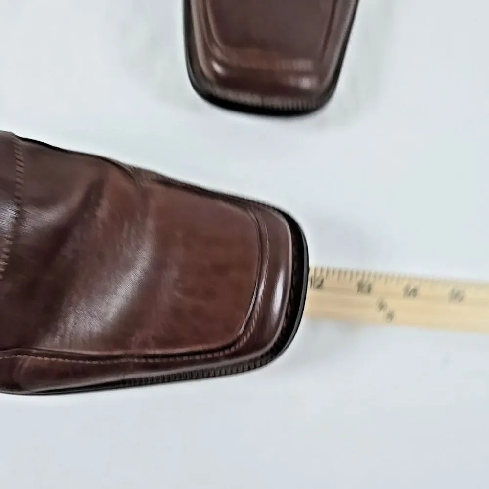 Fratelli Select Men's Warm Brown Leather Loafers Strap and Buckle Size 8.5 M